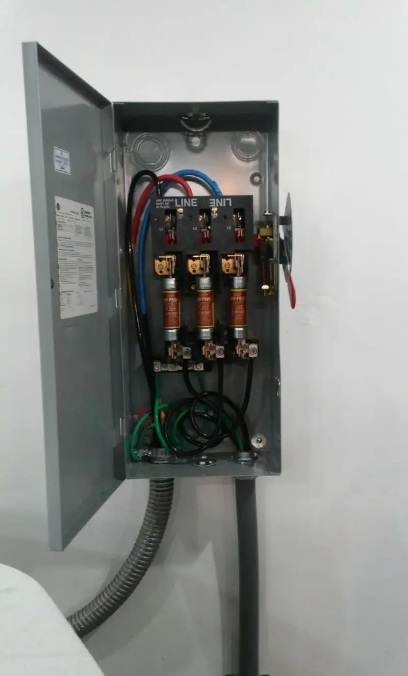 Three-phase disconnect switch installed for Electrical Wiring & Rewiring in Whitewater